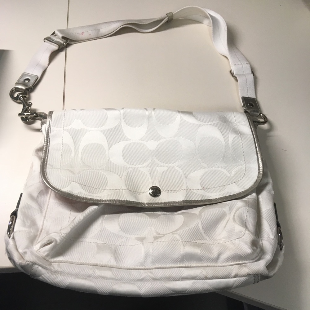 White Signature style Coach Bag